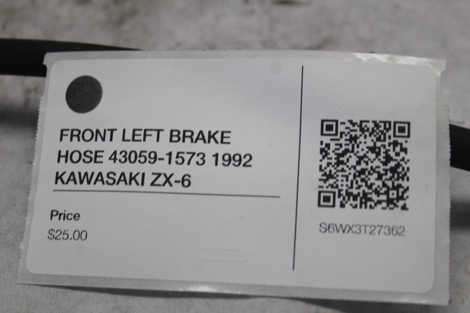 FRONT LEFT BRAKE HOSE 43059-1573 1992 KAWASAKI ZX-6