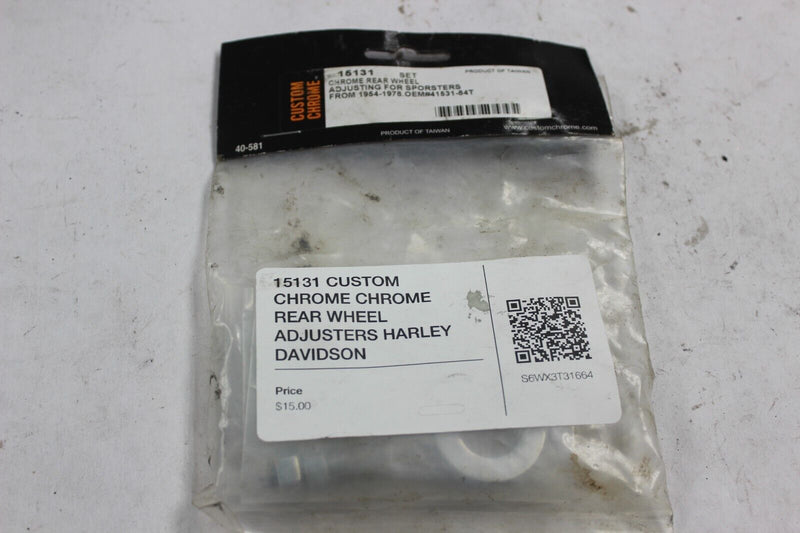 15131 CUSTOM CHROME CHROME REAR WHEEL ADJUSTERS HARLEY DAVIDSON