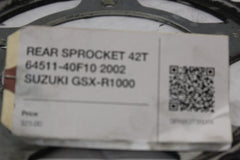 REAR SPROCKET 42T 64511-40F10 2002 SUZUKI GSX-R1000
