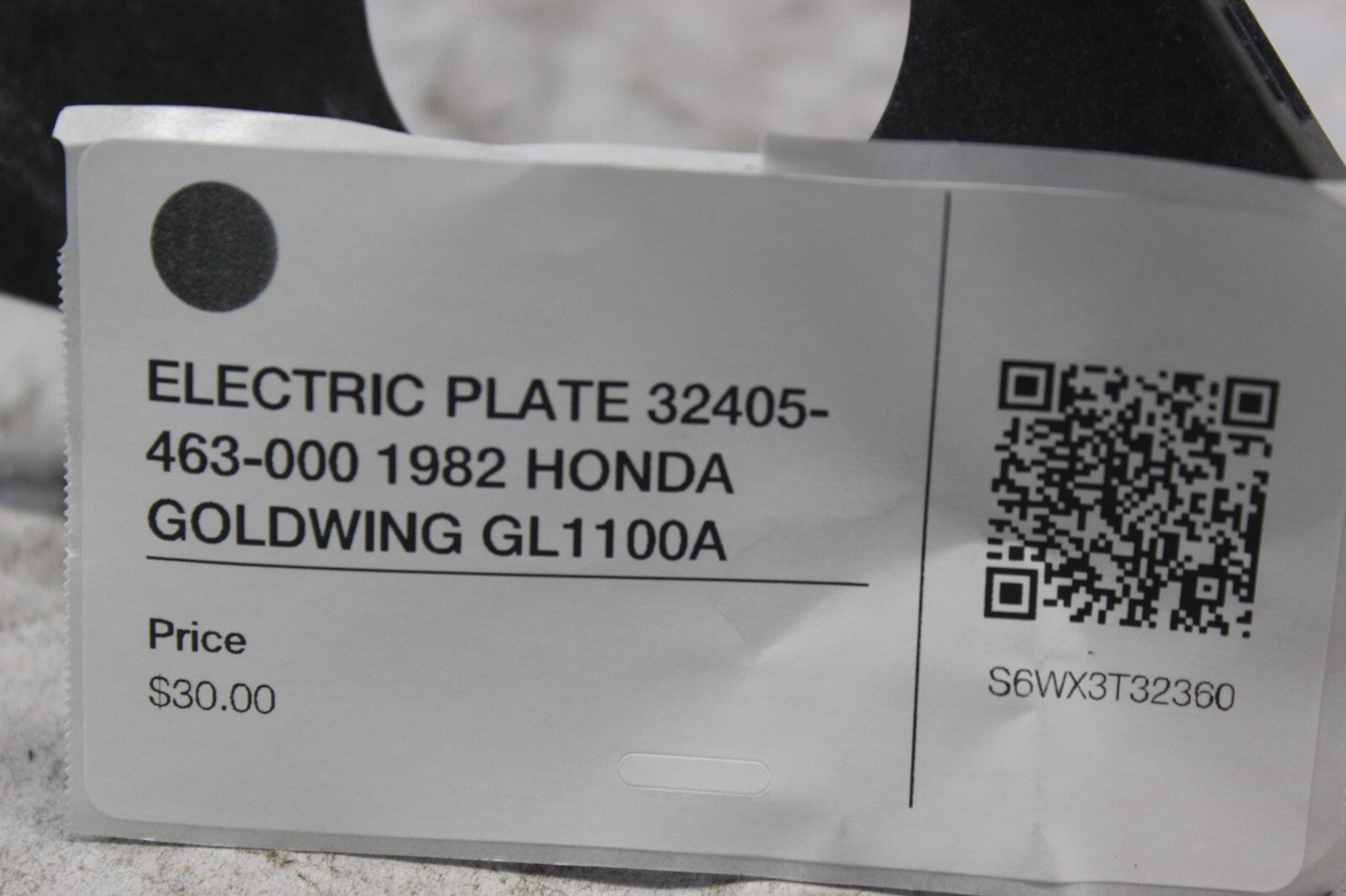 ELECTRIC PLATE 32405-463-000 1982 HONDA GOLDWING GL1100A