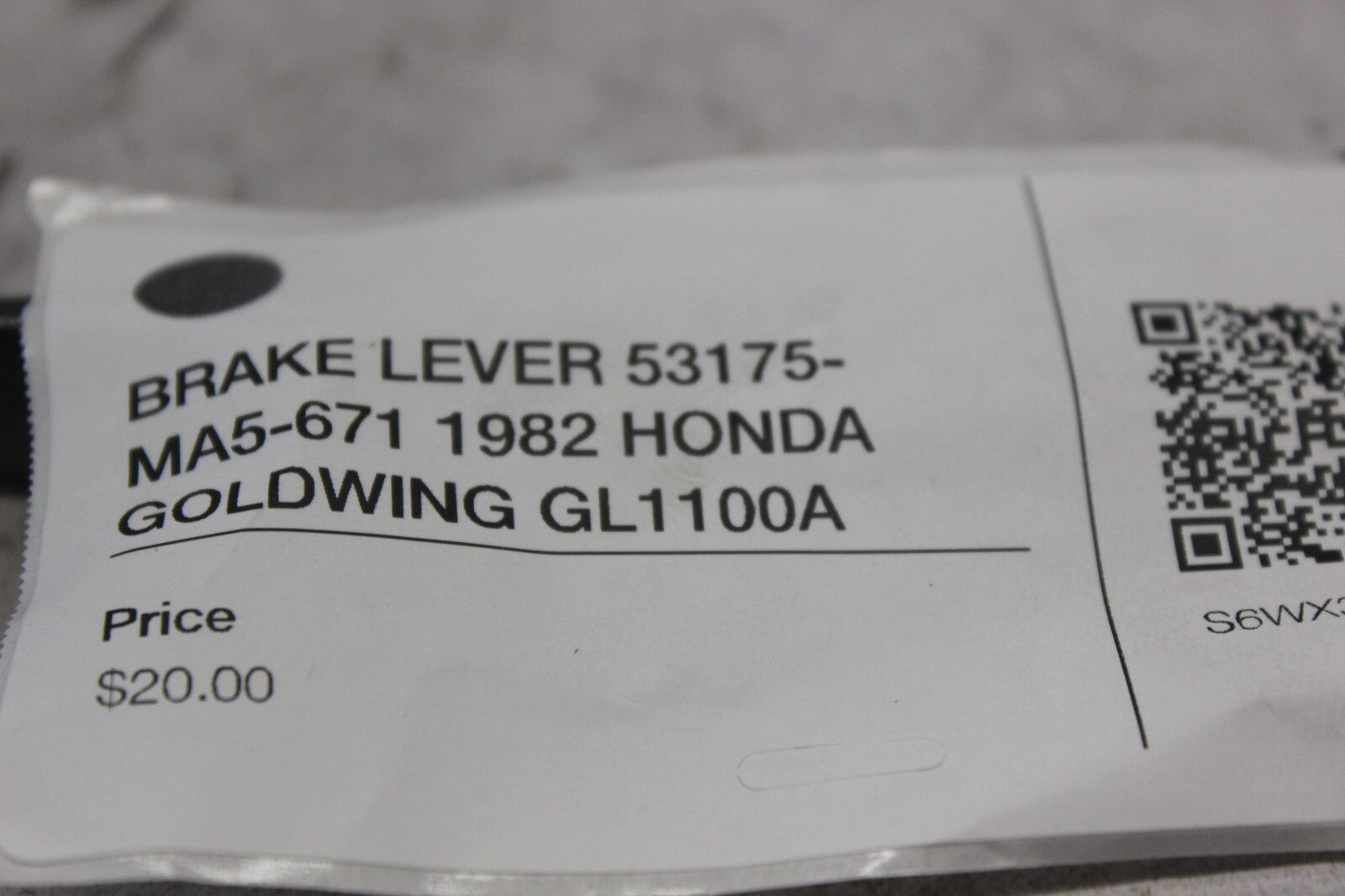 BRAKE LEVER 53175-MA5-671 1982 HONDA GOLDWING GL1100A