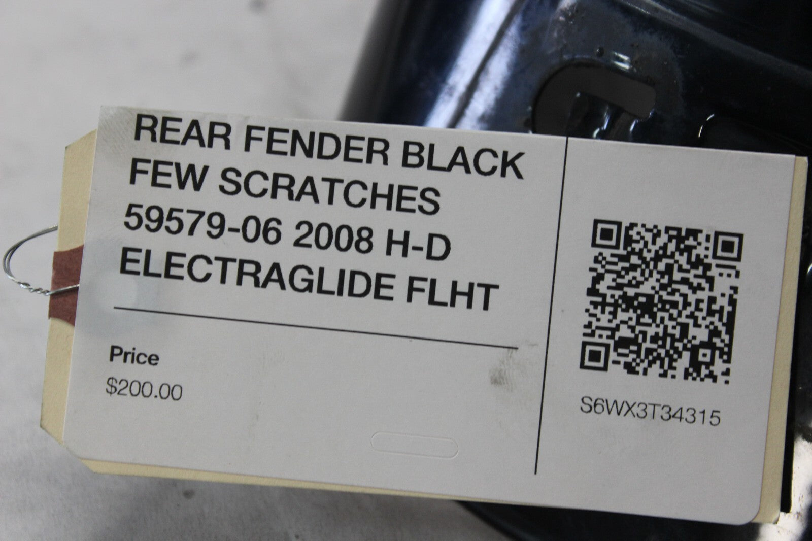 REAR FENDER BLACK FEW SCRATCHES 59579-06 2008 H-D ELECTRAGLIDE FLHT