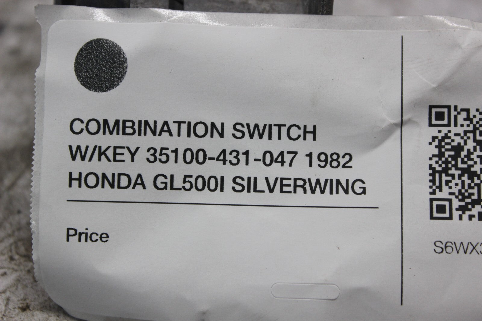 COMBINATION SWITCH W/KEY 35100-431-047 1982 HONDA GL500I SILVERWING