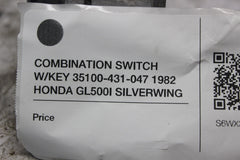COMBINATION SWITCH W/KEY 35100-431-047 1982 HONDA GL500I SILVERWING