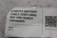 STARTER BATTERY CABLE 32401-MW0-000 1998 HONDA CBR900RR