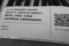 CYLINDER HEAD BOLT 10PCS 90007-MAL-A00 1998 HONDA CBR900RR
