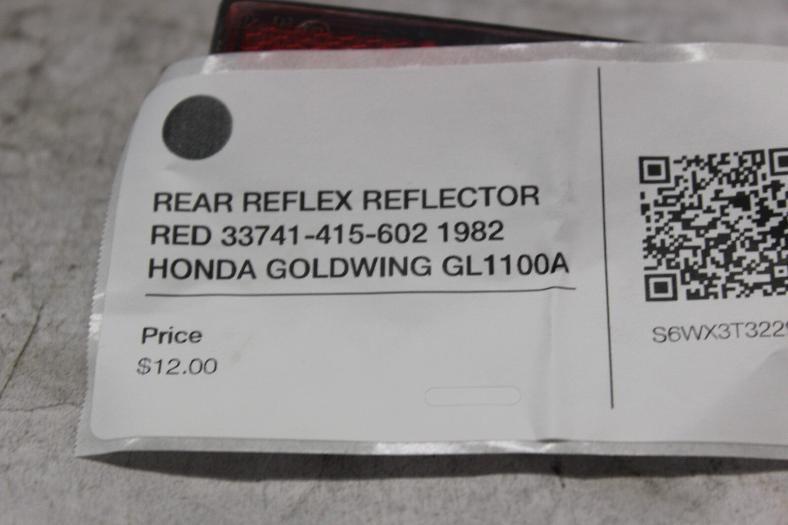 REAR REFLEX REFLECTOR RED 33741-415-602 1982 HONDA GOLDWING GL1100A