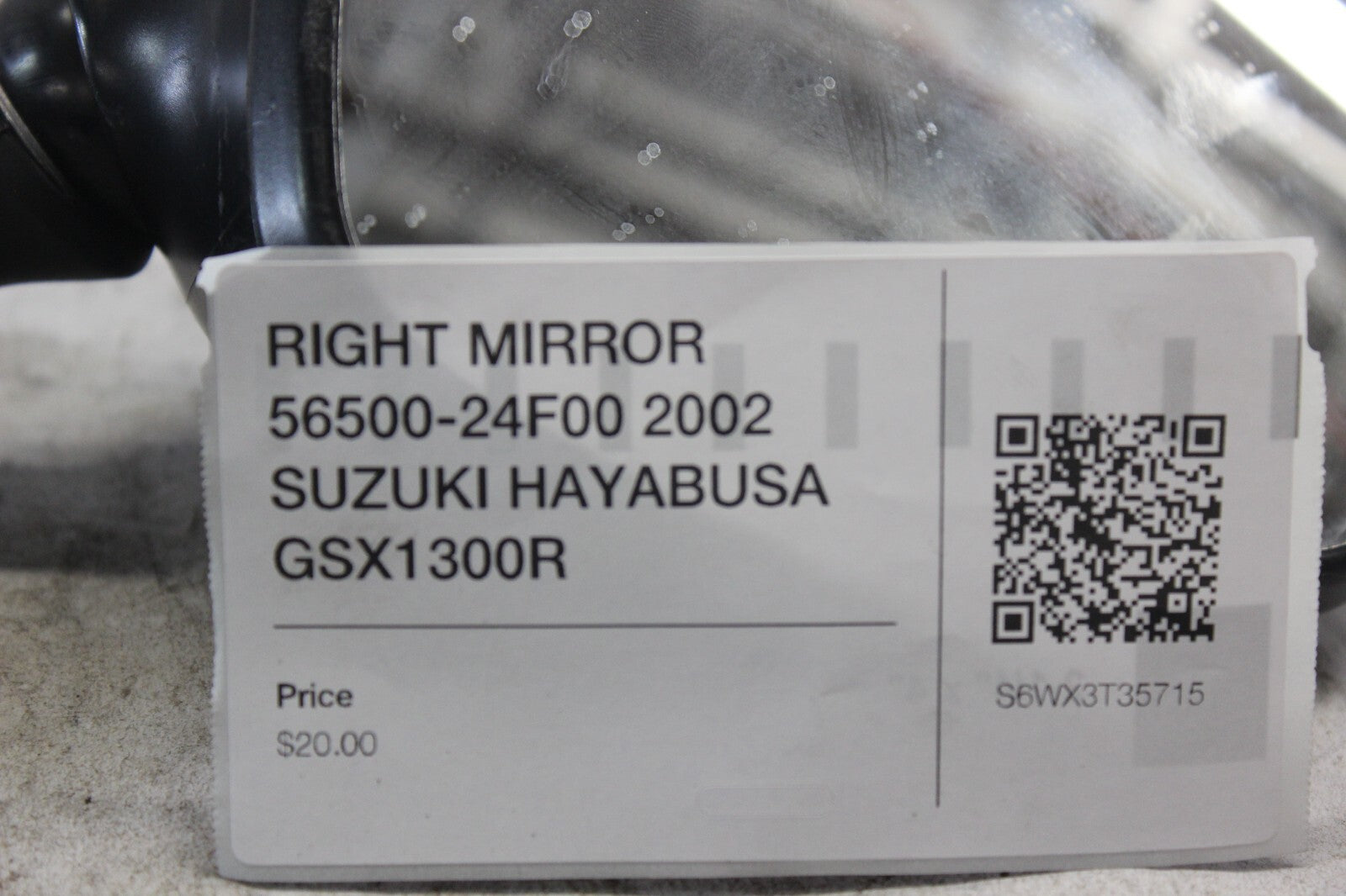 RIGHT MIRROR  56500-24F00 2002 SUZUKI HAYABUSA GSX1300R