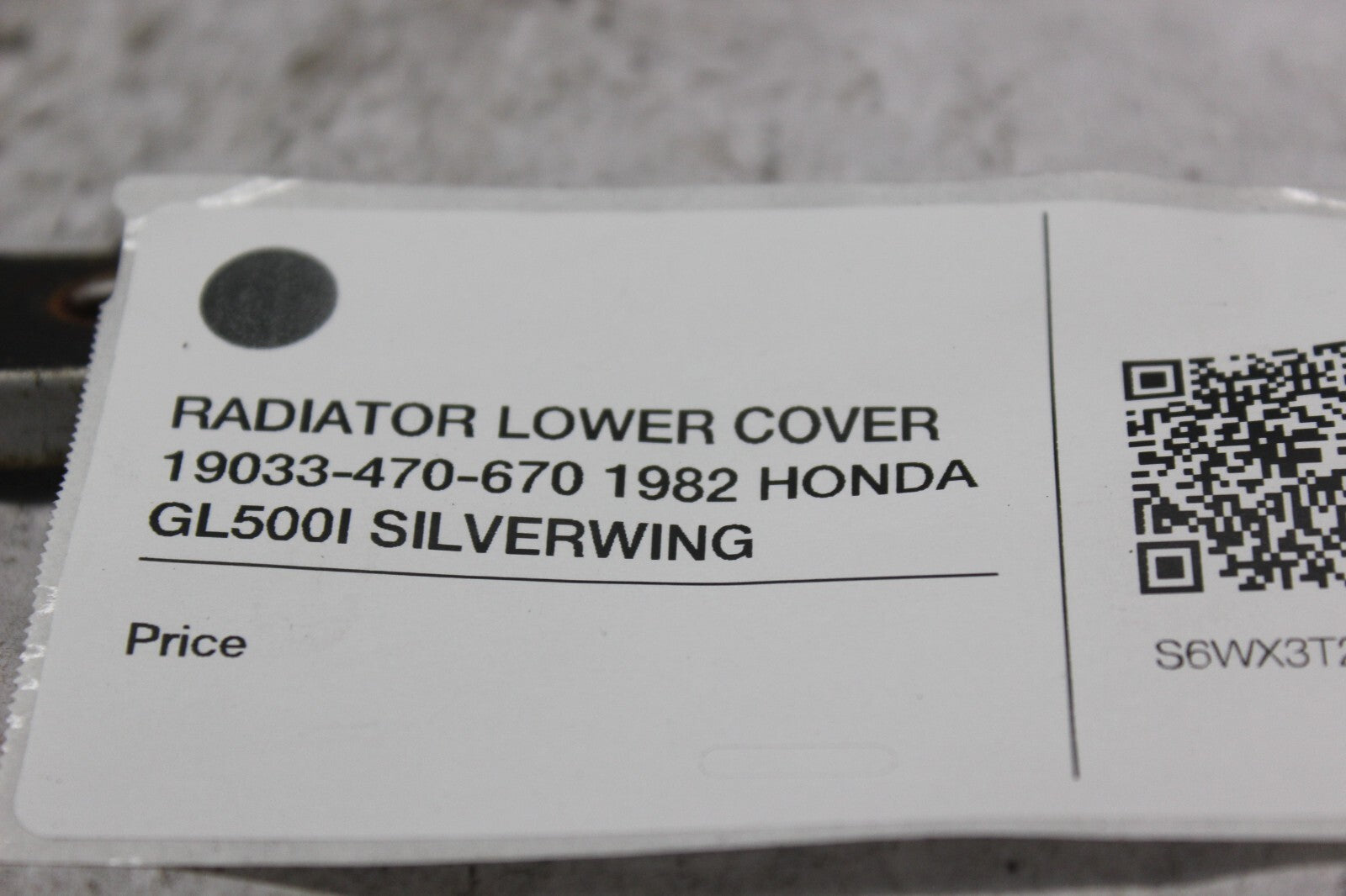 RADIATOR LOWER COVER 19033-470-670 1982 HONDA GL500I SILVERWING