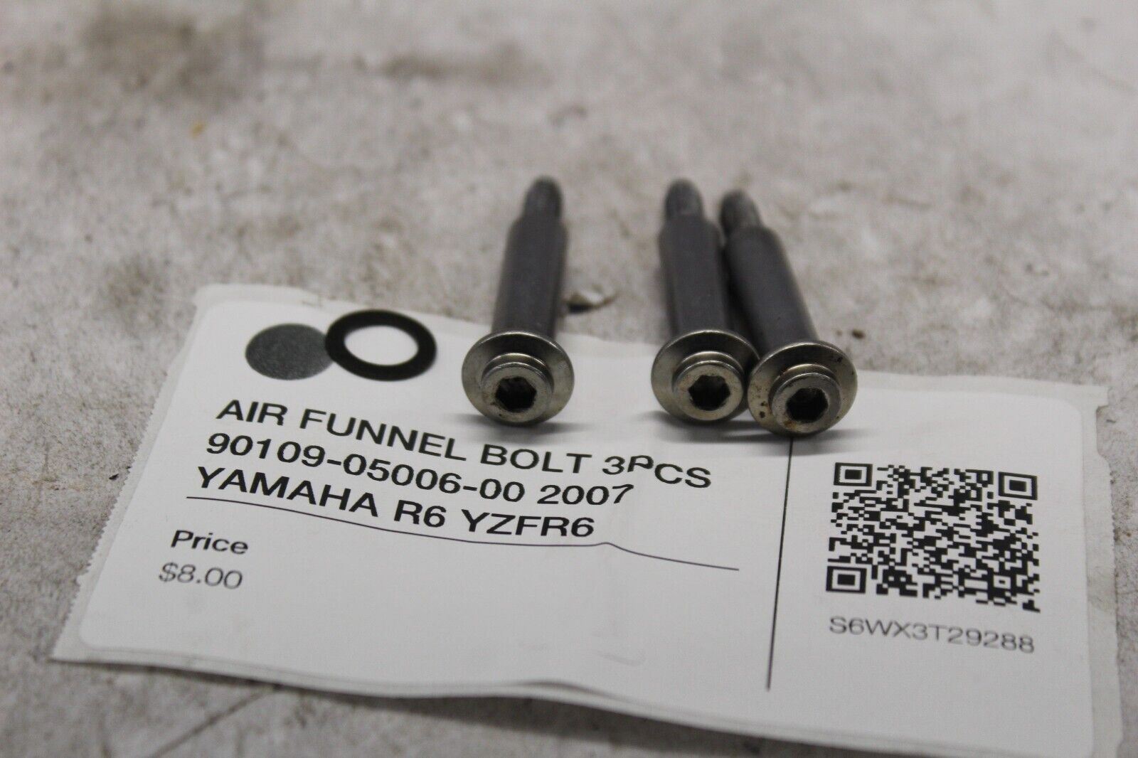 AIR FUNNEL BOLT 3PCS 90109-05006-00 2007 YAMAHA R6 YZFR6
