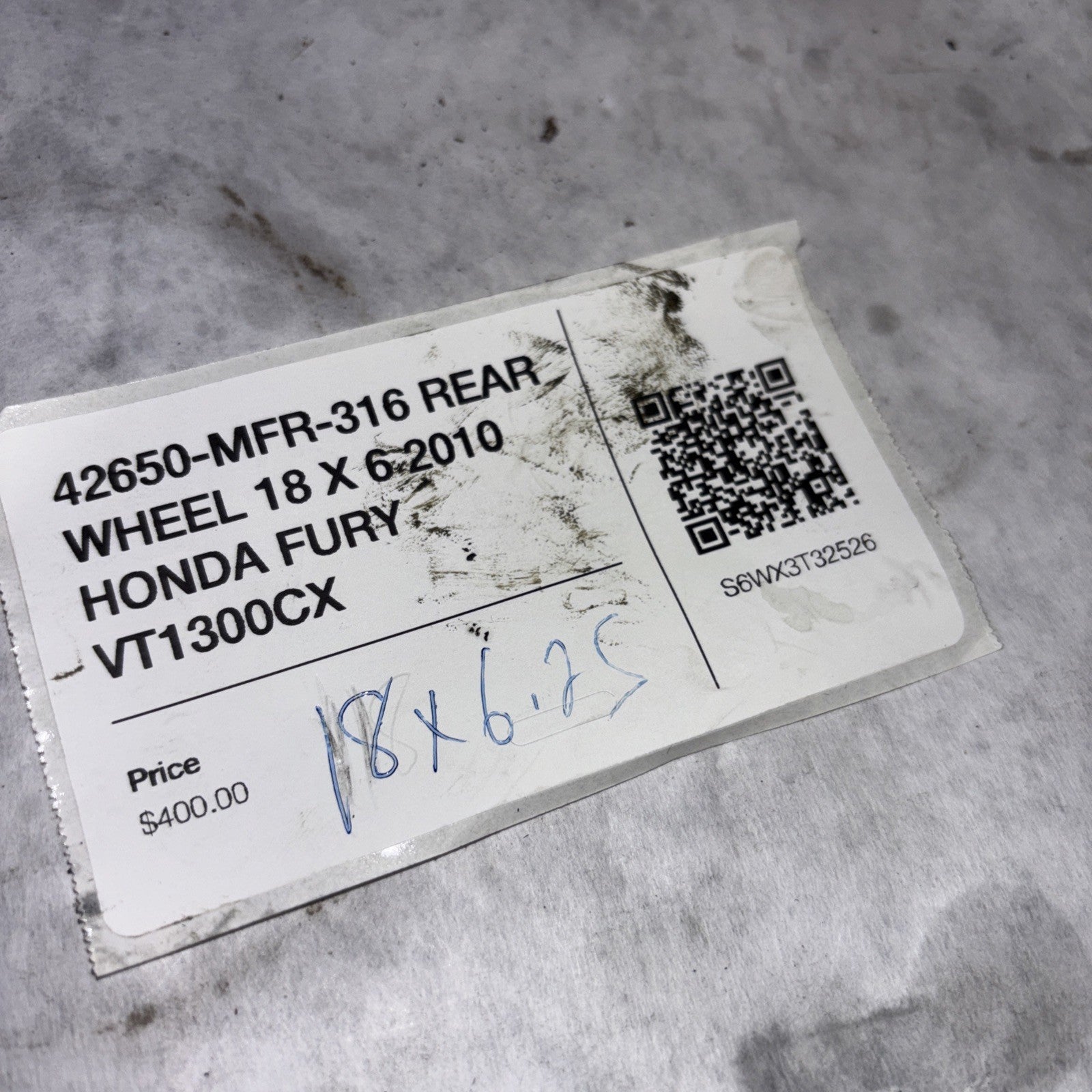 42650-MFR-316 REAR WHEEL 18 X 6.25 2010 HONDA FURY VT1300CX