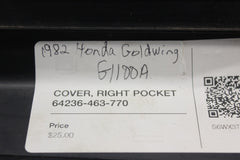 COVER, RIGHT POCKET 64236-463-770 1982 HONDA GOLDWING GL1100A