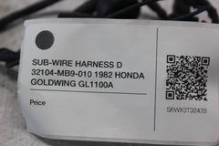 SUB-WIRE HARNESS D 32104-MB9-010 1982 HONDA GOLDWING GL1100A