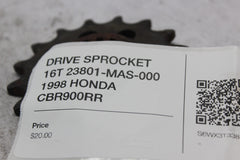 DRIVE SPROCKET 16T 23801-MAS-000 1998 HONDA CBR900RR