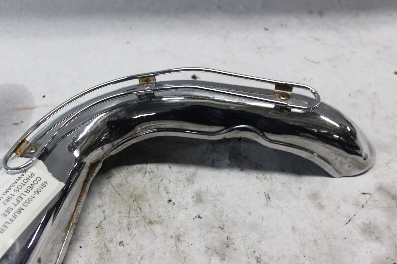 49106-1053 MUFFLER COVER LEFT SEE PHOTOS 1987 KAWASAKI VULCAN 750