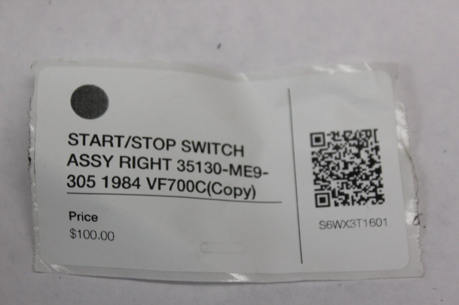 START/STOP SWITCH ASSY RIGHT 35200-MB1-870 1984 Honda VF700C