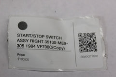 START/STOP SWITCH ASSY RIGHT 35200-MB1-870 1984 Honda VF700C