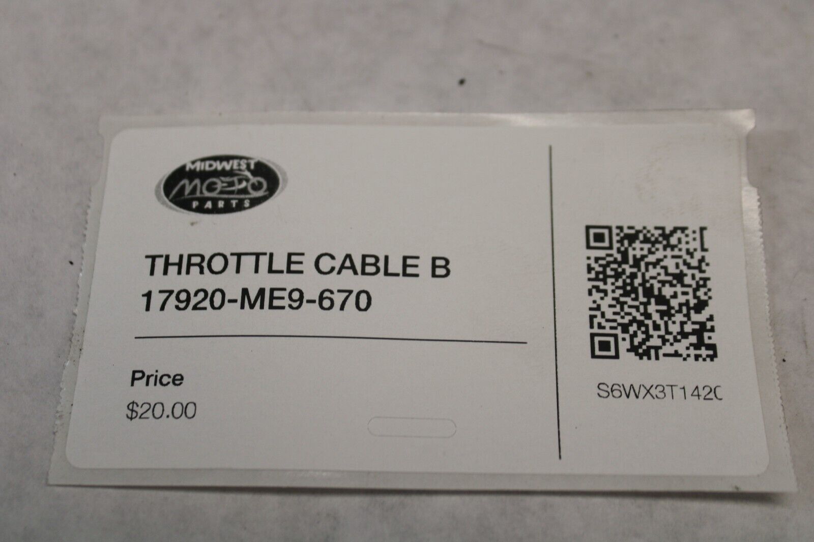 THROTTLE CABLE B 17920-ME9-670 1983 Honda VT750C Shadow