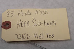 Horn Sub-Harness 32106-MB1-700 1983 Honda VF750