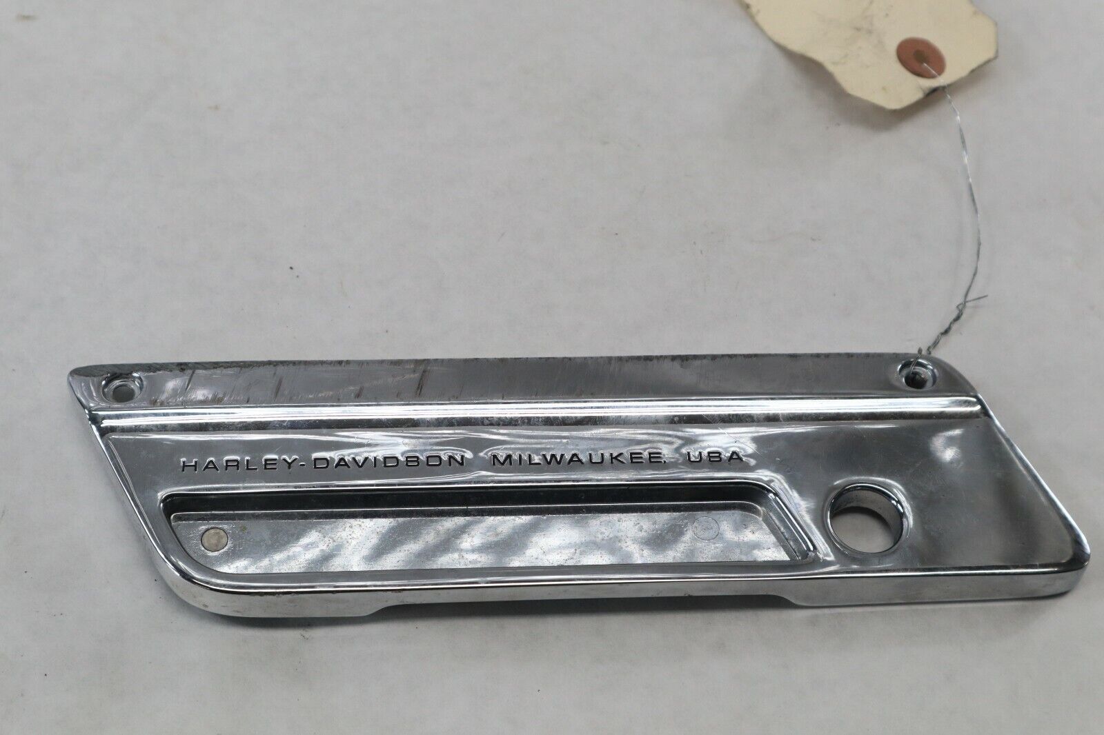 OEM Harley Davidson LEFT Chrome Saddlebag Faceplate 2002 Ultra Luxury Blue