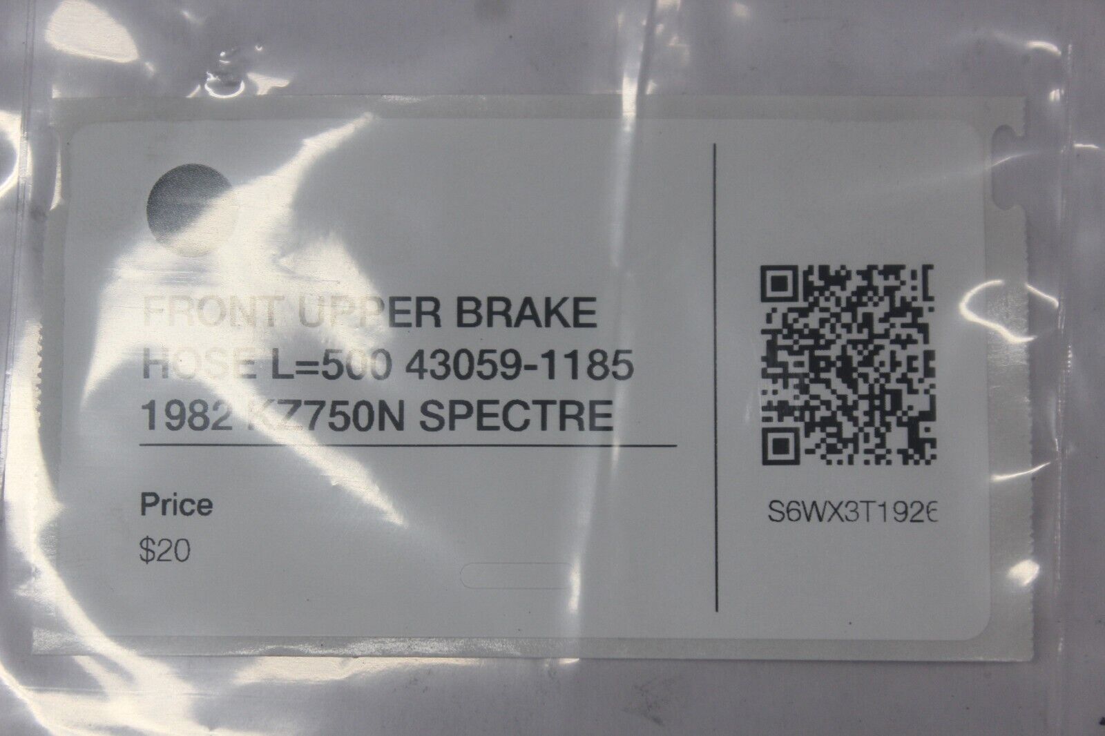 FRONT UPPER BRAKE HOSE L=500 43059-1185 1982 Kawasaki Spectre KZ750N