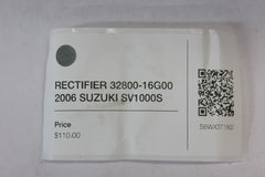 RECTIFIER 32800-16G00 2006 SUZUKI SV1000S