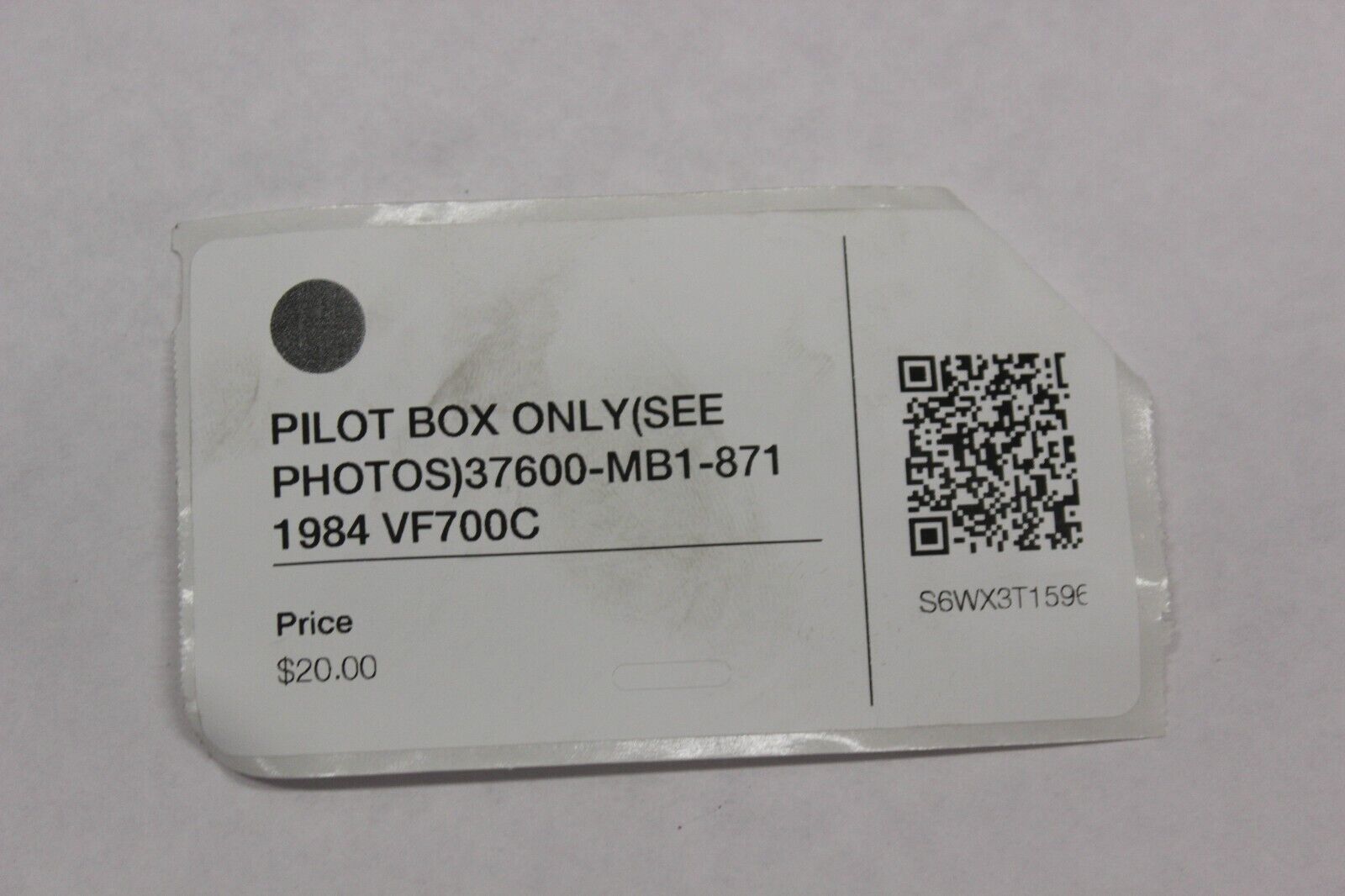 PILOT BOX ONLY (SEE PHOTOS) 37600-MB1-871 1984 Honda VF700C
