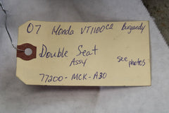 Double Seat Assy (See Photos) 77200-MCK-A30 2007 Honda Shadow Sabre VT1100C2