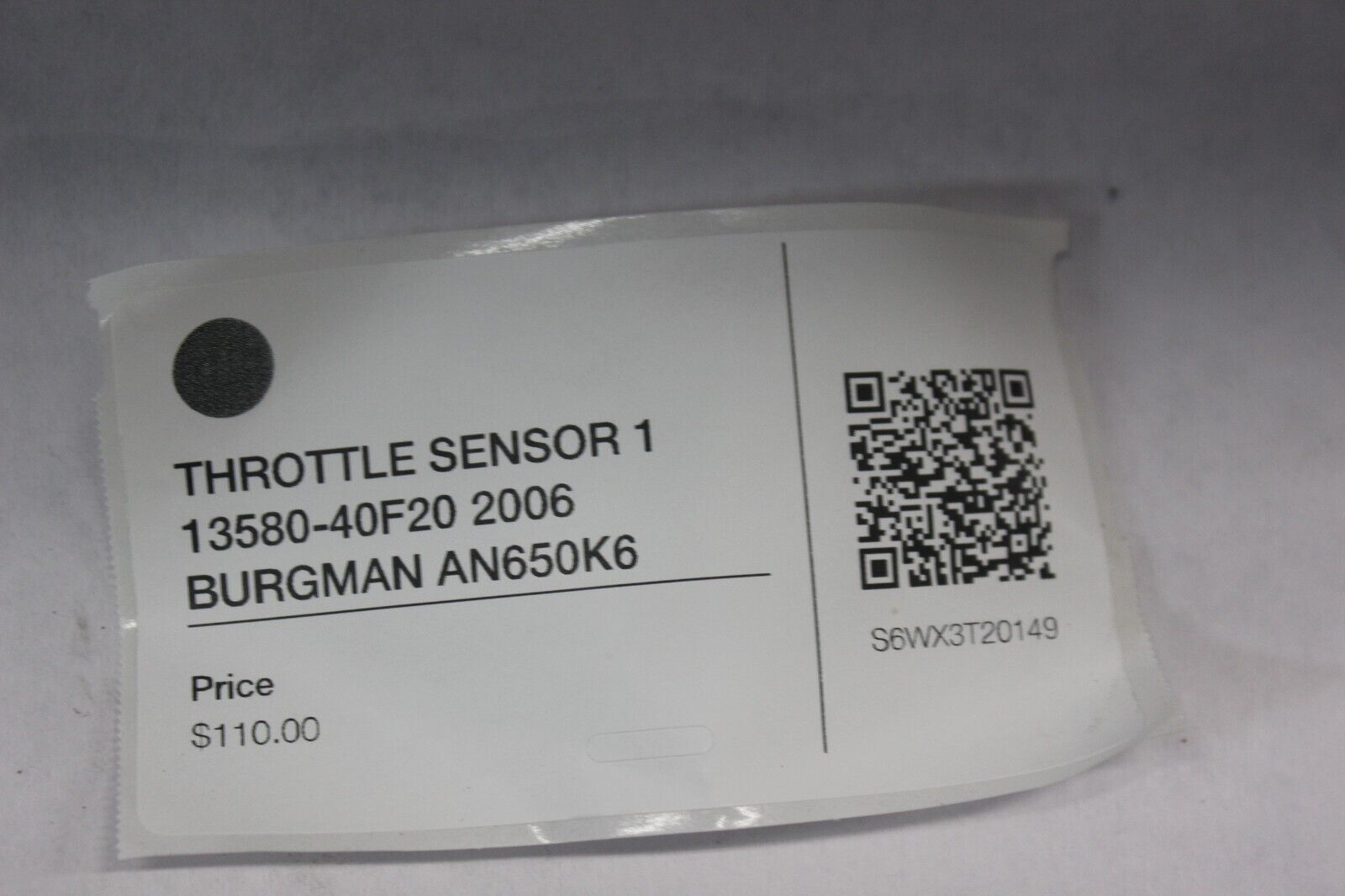 THROTTLE SENSOR 1 13580-40F20 2006 BURGMAN AN650K6