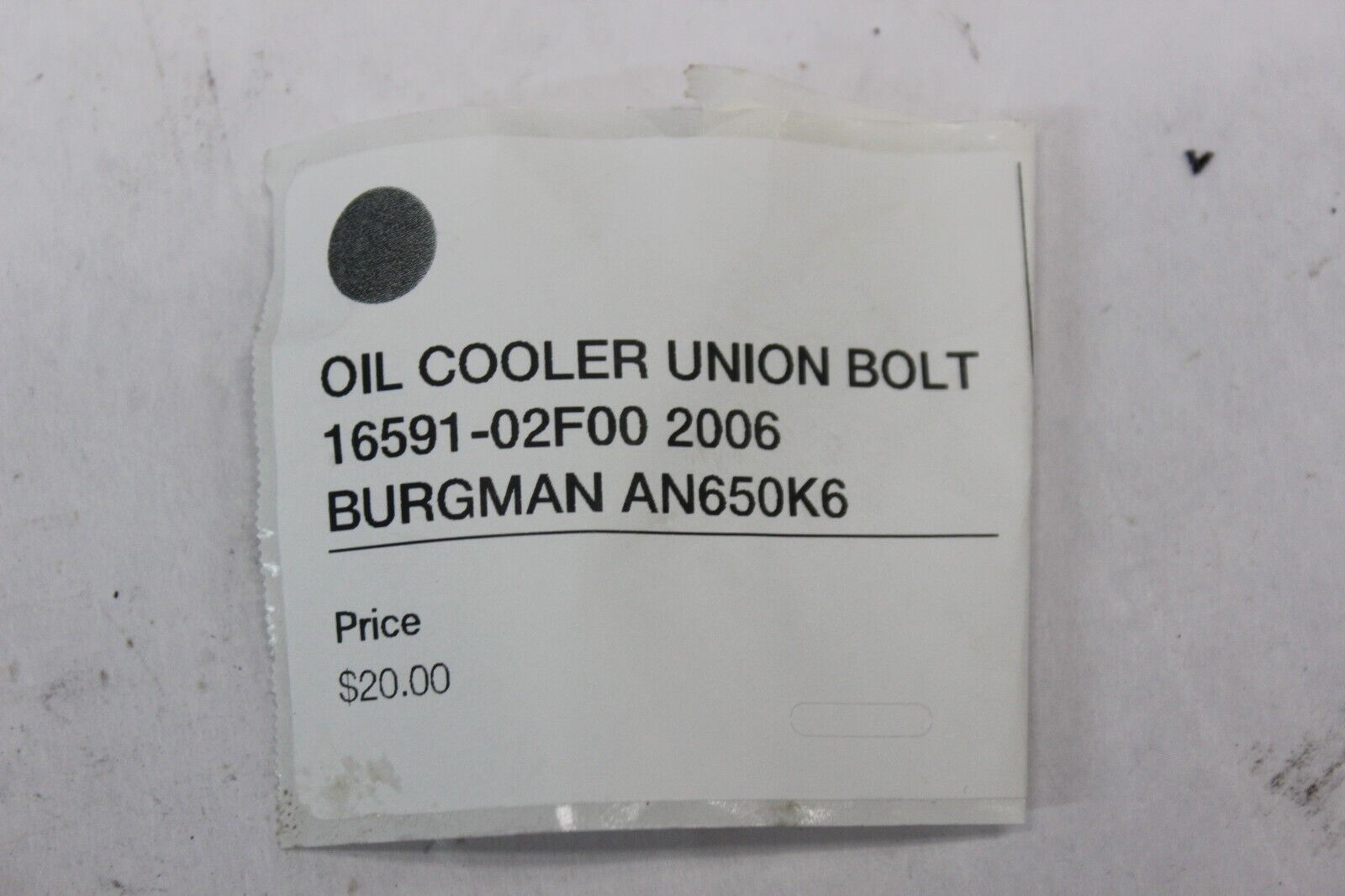 OIL COOLER UNION BOLT 16591-02F00 2006 BURGMAN AN650K6