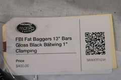 *NEW* FBI Fat Baggers 13" Bars Gloss Black Batwing 1" Clamping Harley Davidson