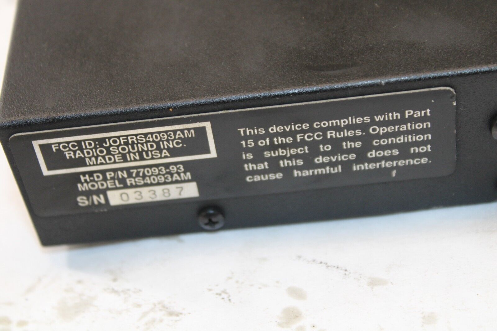 CB Module Intercom 77093-93 1994 Harley Davidson Ultra Classic