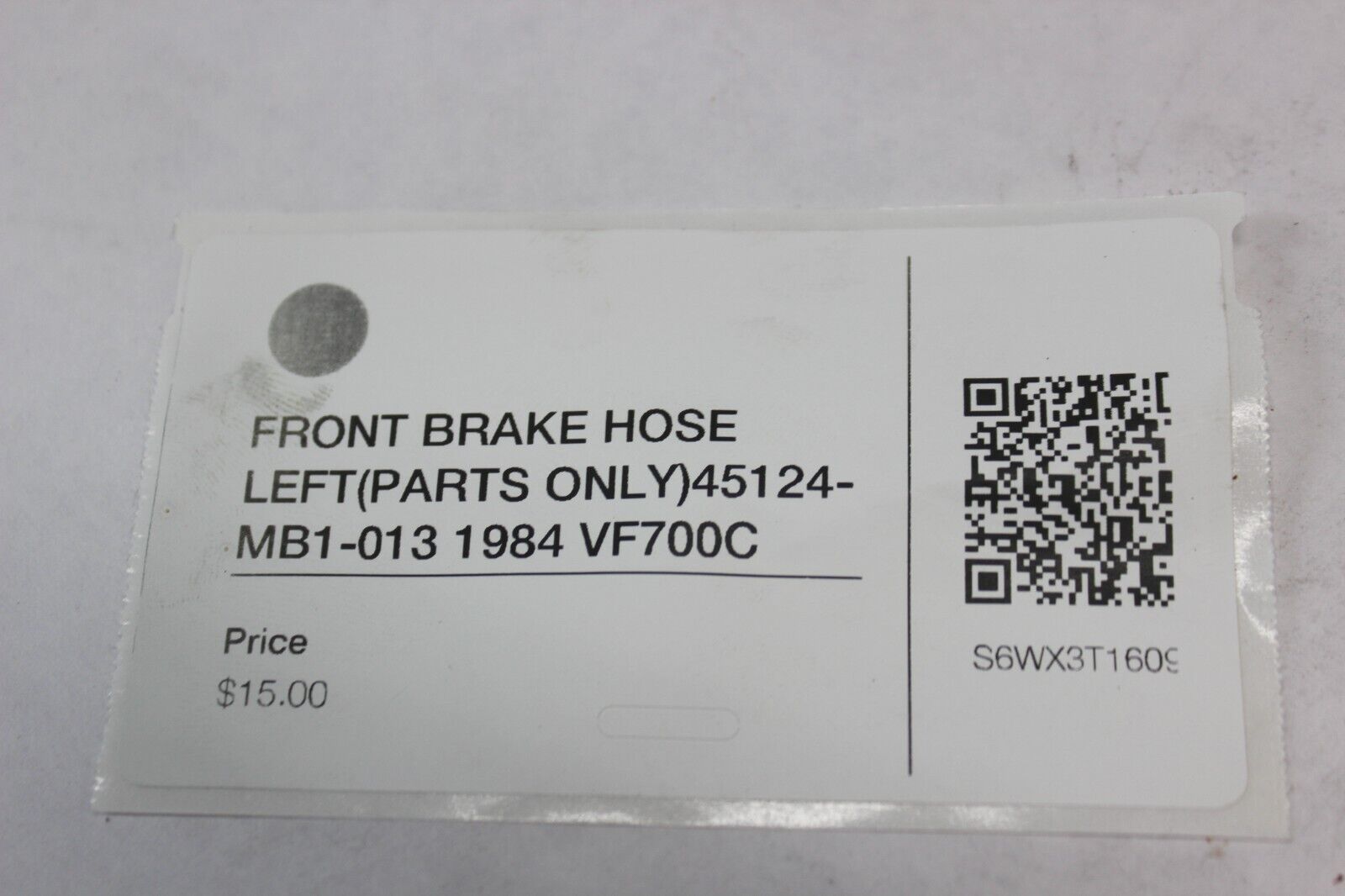 FRONT BRAKE HOSE LEFT (PARTS ONLY) 45124-MB1-013 1984 Honda VF700C