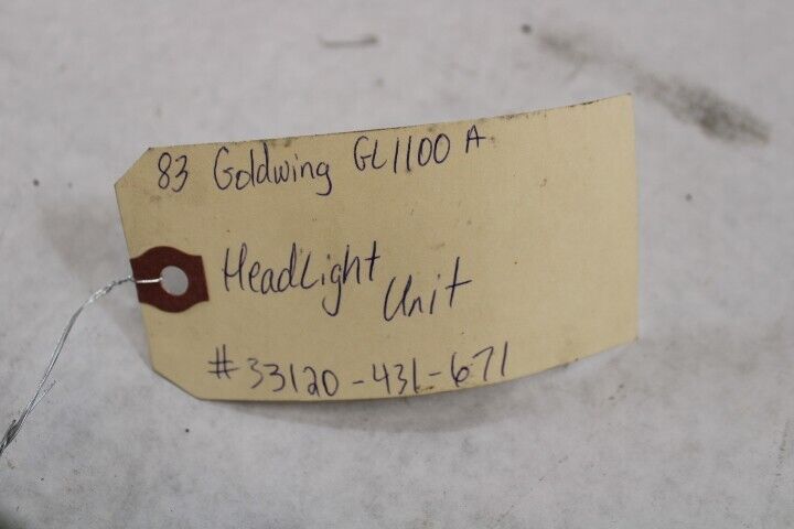 Headlight Headlamp Unit 33120-431-671 1983 Honda Goldwing GL1100