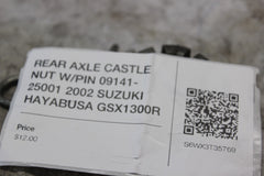 REAR AXLE CASTLE NUT W/PIN 09141-25001 2002 SUZUKI HAYABUSA GSX1300R