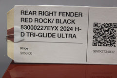 REAR RIGHT FENDER RED ROCK/ BLACK 83000227EYX 2024 H-D TRI-GLIDE ULTRA