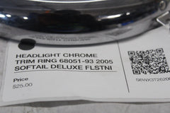HEADLIGHT CHROME TRIM RING 68051-93 2005 SOFTAIL DELUXE FLSTNI