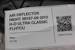 AIR DEFLECTOR RIGHT 58167-09 2010 H-D ULTRA CLASSIC FLHTCU