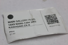 MAIN GALLERY PLUG 18X9 92066-1394 2002 KAWASAKI ZX-6