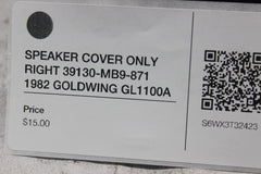 SPEAKER COVER ONLY RIGHT 39130-MB9-871 1982 GOLDWING GL1100A