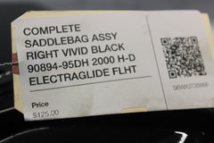 COMPLETE SADDLEBAG ASSY RIGHT VIVID BLACK 90894-95DH 2000 H-D ELECTRAGLIDE FLHT