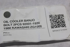 OIL COOLER BANJO BOLT 2PCS 92001-1930 1986 KAWASAKI ZG1000