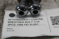 AFTERMARKET CHROME BREATHER BOLT 7/16 2PCS 1998 HD XL883