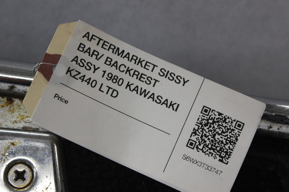 AFTERMARKET SISSY BAR/ BACKREST ASSY 1980 KAWASAKI KZ440 LTD