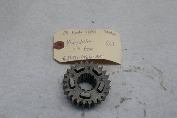 OEM Honda Motorcycle Mainshaft 4th Gear 25T 2004 Shadow VT750 23471-MEG-000