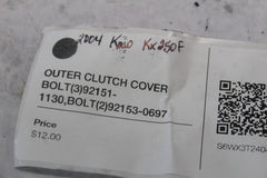 OUTER CLUTCH COVER BOLT (3) 92151-1130, BOLT (2) 92153-0697 2004 KAW KX250F