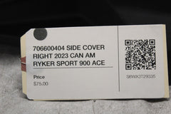 706600404 SIDE COVER RIGHT 2023 CAN AM RYKER SPORT 900 ACE