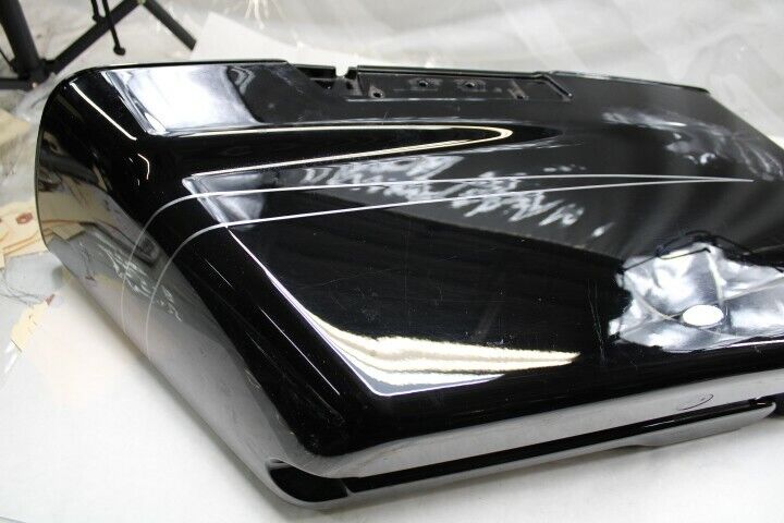 OEM Harley Davidson Saddlebag Bottom LEFT Gloss Black Silver Pinstripe 90200414