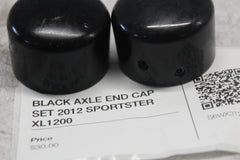 BLACK AXLE END CAP SET 2012 SPORTSTER XL1200