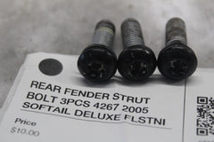 REAR FENDER STRUT BOLT 3PCS 4267 2005 SOFTAIL DELUXE FLSTNI